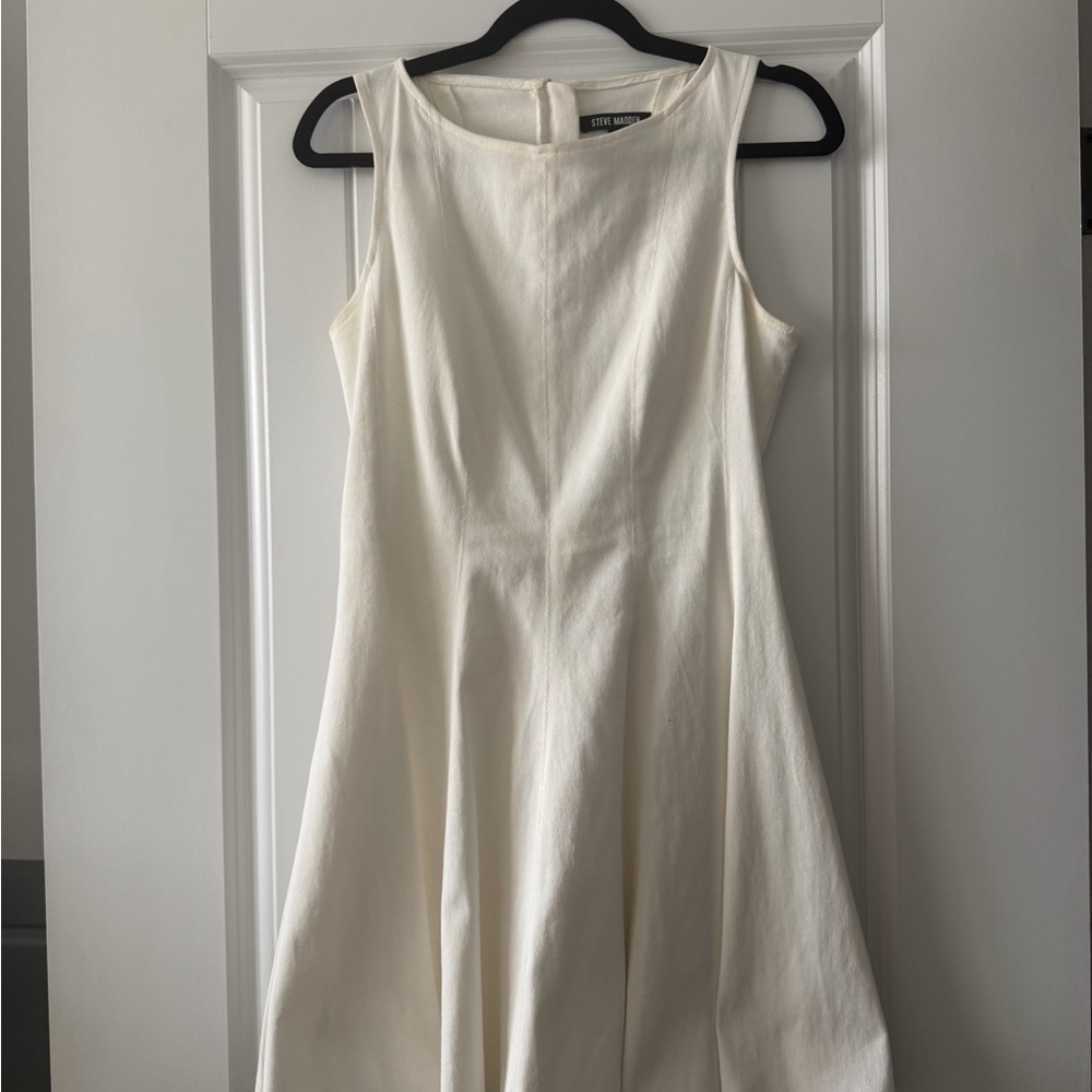 Steve Madden Cream Sleeveless A-Line Dress
